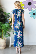 Load image into Gallery viewer, Floral Short Sleeve Slit Dress