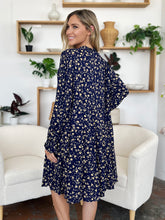 Load image into Gallery viewer, Double Take Full Size Printed Ruffle Hem Long Sleeve Tiered Dress