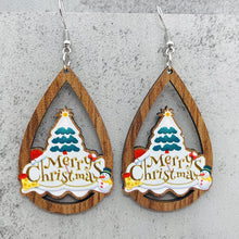 Load image into Gallery viewer, *RTS* Holiday Wood Teardrop Dangles