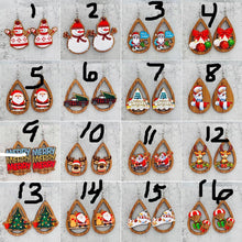 Load image into Gallery viewer, *RTS* Holiday Wood Teardrop Dangles