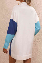 Load image into Gallery viewer, Color Block Dropped Shoulder Sweater Dress Sample