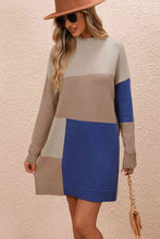 Load image into Gallery viewer, Color Block Dropped Shoulder Sweater Dress Sample