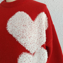 Load image into Gallery viewer, The Jolisa Repeating Heart Red Sweater