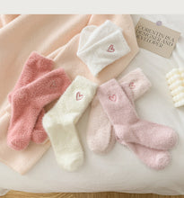 Load image into Gallery viewer, rts: Fuzzy Valentine Heart Socks