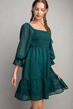 Load image into Gallery viewer, MIDNIGHT RAIN MINI DRESS IN GREEN