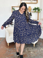 Load image into Gallery viewer, Double Take Full Size Printed Ruffle Hem Long Sleeve Tiered Dress