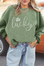 Load image into Gallery viewer, Rhinestone "Lucky" Crew