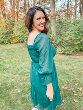 Load image into Gallery viewer, MIDNIGHT RAIN MINI DRESS IN GREEN