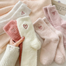Load image into Gallery viewer, rts: Fuzzy Valentine Heart Socks