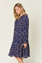 Load image into Gallery viewer, Double Take Full Size Printed Ruffle Hem Long Sleeve Tiered Dress