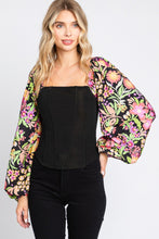 Load image into Gallery viewer, Floral Balloon Sleeve Blouse