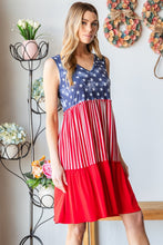 Load image into Gallery viewer, US Flag Theme Contrast Tank Dress