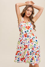 Load image into Gallery viewer, Flower Print Square Neck Dress
