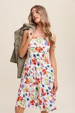 Load image into Gallery viewer, Flower Print Square Neck Dress
