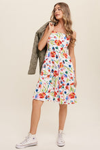 Load image into Gallery viewer, Flower Print Square Neck Dress