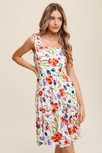 Load image into Gallery viewer, Flower Print Square Neck Dress
