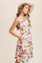 Load image into Gallery viewer, Flower Print Square Neck Dress
