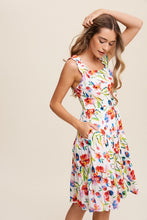 Load image into Gallery viewer, Flower Print Square Neck Dress