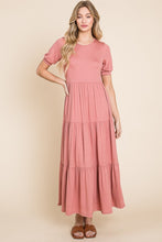 Load image into Gallery viewer, BOMBOM Short Sleeve Tiered Maxi Dress