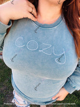 Load image into Gallery viewer, RTS: Mineral washed RAW HEM tunic sweater-