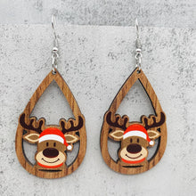 Load image into Gallery viewer, *RTS* Holiday Wood Teardrop Dangles
