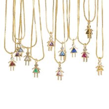 Load image into Gallery viewer, Preorder : Little People Birthstone Charm Necklace
