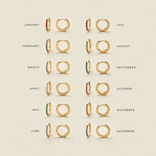 Load image into Gallery viewer, Birthstone Hoops- GOLD SEPTEMBER