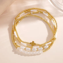 Load image into Gallery viewer, Beaded Cross Bracelet Stack