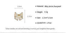Load image into Gallery viewer, Pearl & Sparkle Bow Studs