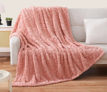 Load image into Gallery viewer, Plush Checker & Heart Blanket