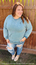 Load image into Gallery viewer, RTS: Mineral washed RAW HEM tunic sweater-