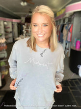 Load image into Gallery viewer, RTS: Mineral washed RAW HEM tunic sweater-