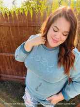 Load image into Gallery viewer, RTS: Mineral washed RAW HEM tunic sweater-