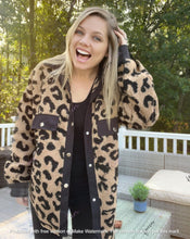 Load image into Gallery viewer, RTS: Leopard MOMMY AND ME Sherpa shacket-