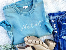 Load image into Gallery viewer, RTS: Mineral washed RAW HEM tunic sweater-