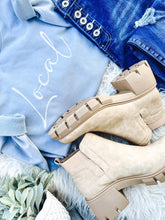 Load image into Gallery viewer, RTS: Mineral washed RAW HEM tunic sweater-