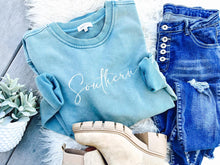 Load image into Gallery viewer, RTS: Mineral washed RAW HEM tunic sweater-