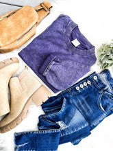 Load image into Gallery viewer, RTS: Mineral Washed Long sleeve Crews (boyfriend fit oversized)-