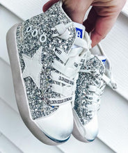Load image into Gallery viewer, rts: High Top Star Sparkle and Leopard Tennis Shoe (high quality)-