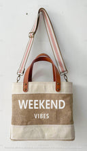 Load image into Gallery viewer, RTS Forever3am Jute and Vegan Leather Standing Tote