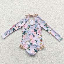 Load image into Gallery viewer, RTS: Girls Long Sleeve Floral swims