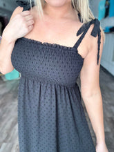 Load image into Gallery viewer, The Kayla Double Slit Swiss Dot Maxi