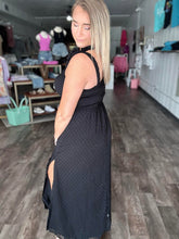 Load image into Gallery viewer, The Kayla Double Slit Swiss Dot Maxi