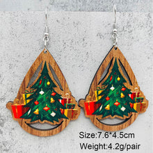 Load image into Gallery viewer, *RTS* Holiday Wood Teardrop Dangles