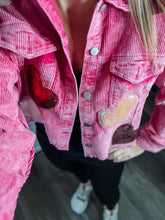 Load image into Gallery viewer, RTS: Sequin Heart Corduroy Shacket!