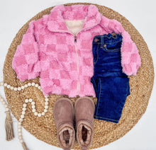 Load image into Gallery viewer, Checker Teddy Bear Fleece