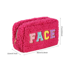 Load image into Gallery viewer, Plush Chenille Letter Cosmetic Bag