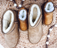 Load image into Gallery viewer, Faux Fur and Suede Mini Shortie Boots