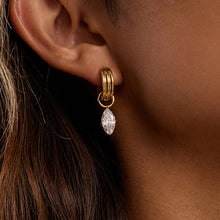 Load image into Gallery viewer, Preorder: Marquise Drop Hoop Earrings