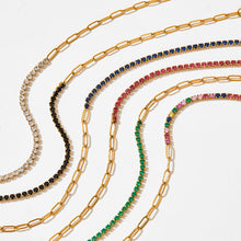 Load image into Gallery viewer, Stainless Paperclip Gemstone Bracelet